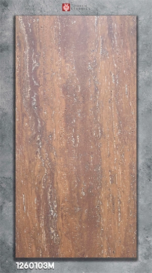Travertine tile 1260103M rosso brown vein UAE