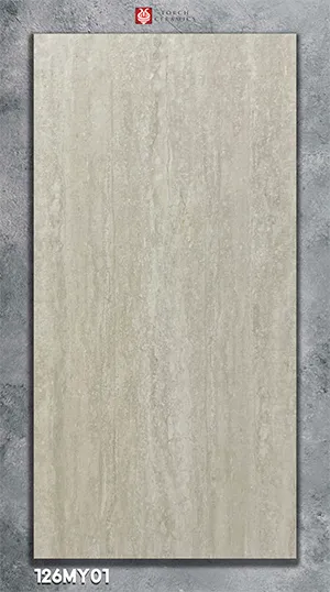 Travertine tile 126MY01 warm beige vein UAE
